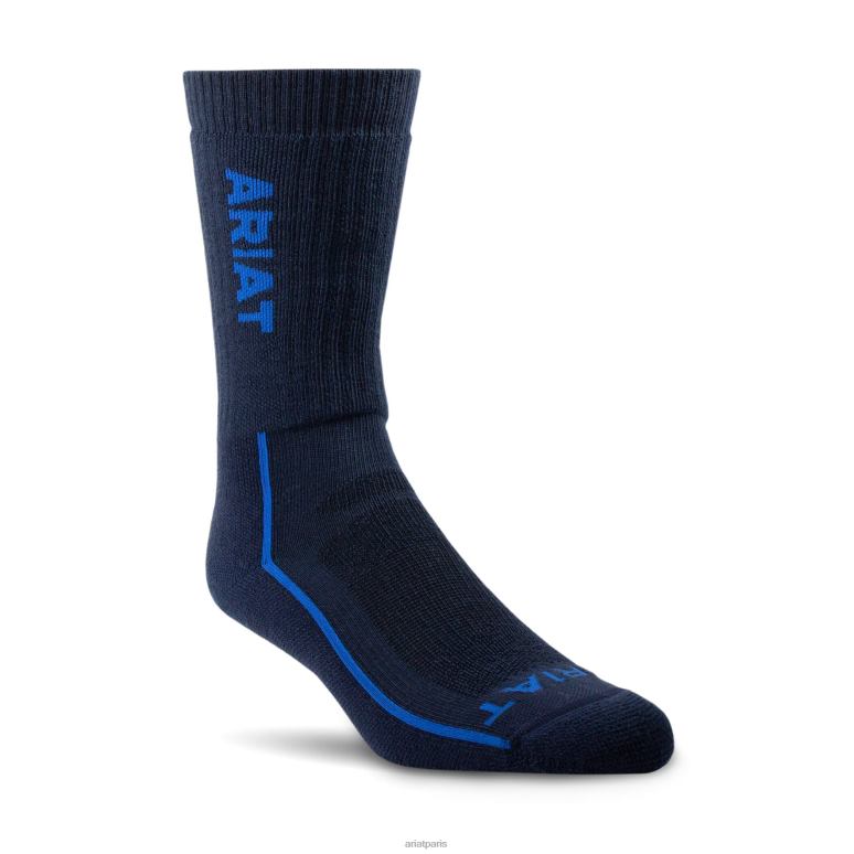 RJ66P3718 chaussettes de travail performantes en laine mérinos épaisse avec embout en acier Ariat accessoires marine femmes
