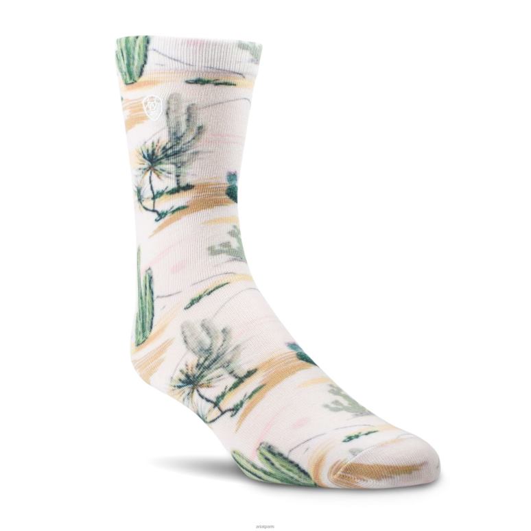 RJ66P3809 lot de 2 paires de chaussettes pour paysages arides Ariat accessoires cactus/toile occidentale femmes