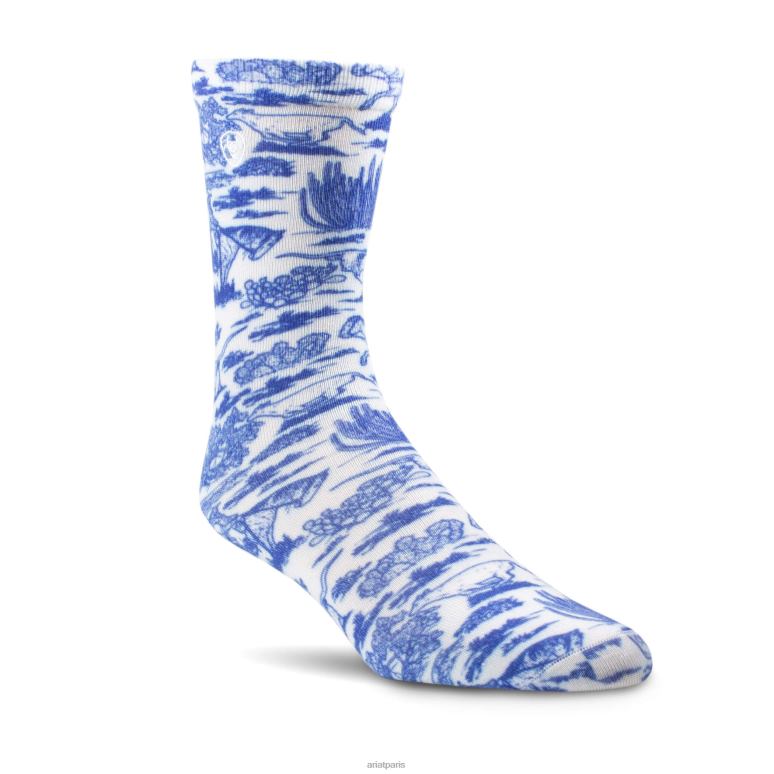 RJ66P3809 lot de 2 paires de chaussettes pour paysages arides Ariat accessoires cactus/toile occidentale femmes