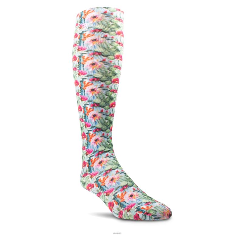 RJ66P3817 chaussettes hautes aquarelle florale Ariat accessoires imprimé floral de cactus femmes