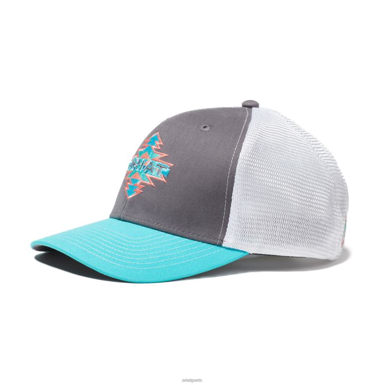 RJ66P3774 casquette snapback à logo aztèque Ariat accessoires gris femmes