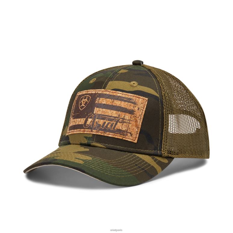 RJ66P3782 casquette à patch drapeau Ariat accessoires camouflage femmes
