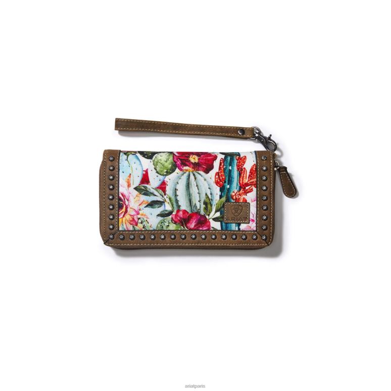 RJ66P3726 pochette portefeuille cactus floral Ariat accessoires multi femmes