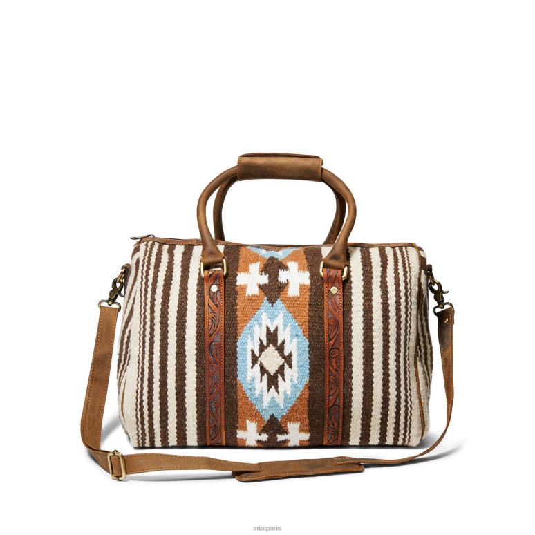 RJ66P3732 sac de voyage tissé à tapis Ariat accessoires brun femmes