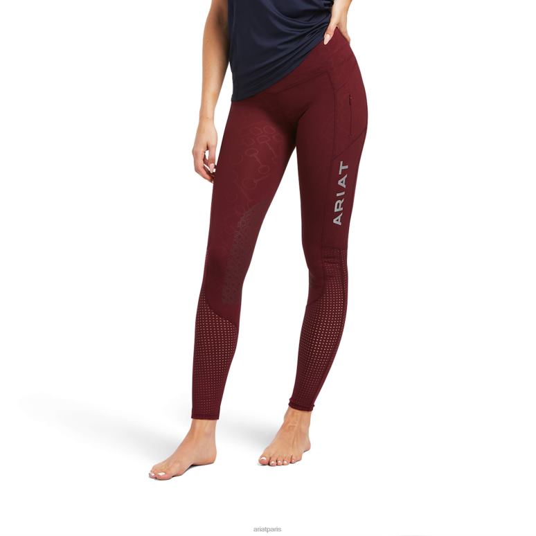 RJ66P2690 eos genouillère serrée Ariat bas zinfandel bit impression gaufrage femmes