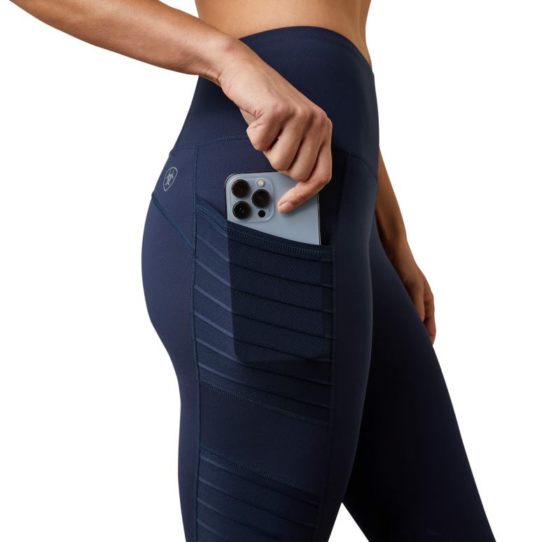 RJ66P2719 eos moto genouillère serrée Ariat bas marine femmes