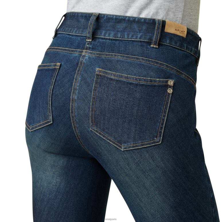 RJ66P2713 Pantalon d'équitation avec genouillère en denim Halo Ariat bas Marin femmes