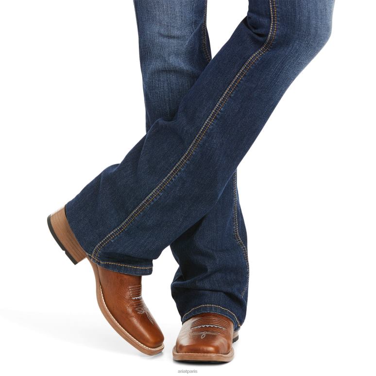 RJ66P2509 réel. Jean bootcut rose extensible à taille parfaite Ariat bas lita femmes