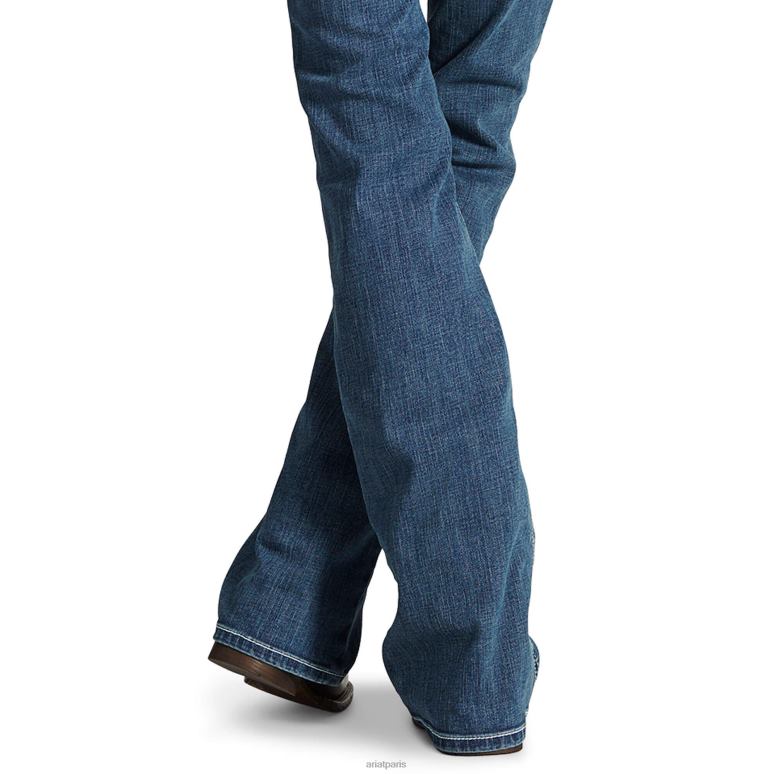 RJ66P2510 réel. Jean bootcut stretch taille mi-haute à point de surjet Ariat bas pluie torrentielle femmes