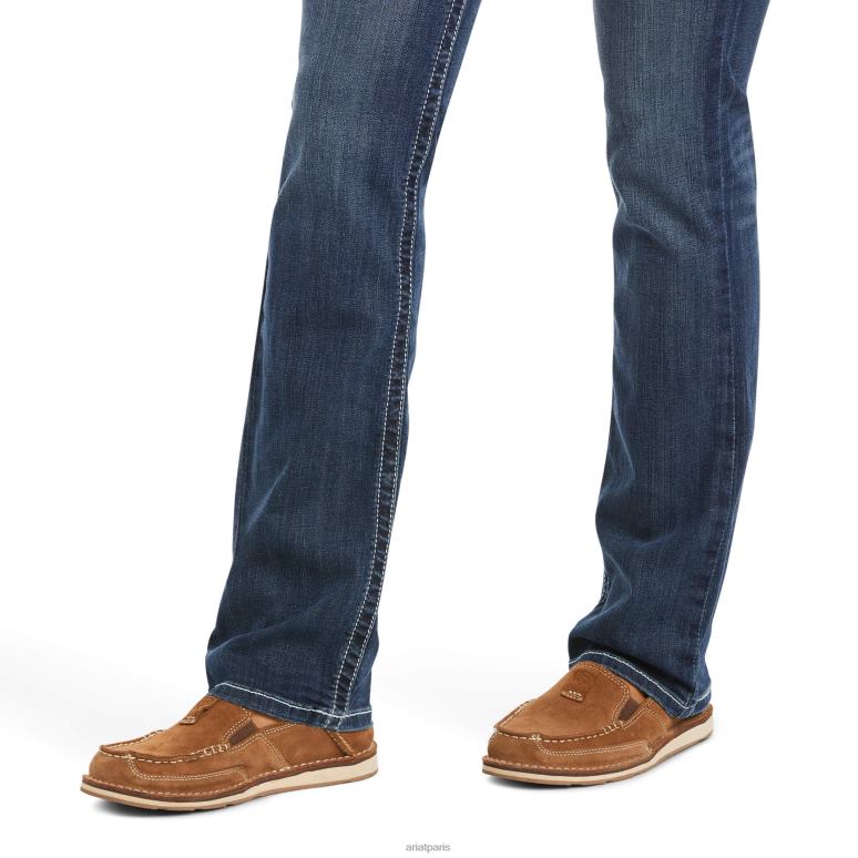 RJ66P2512 réel. Jean droit empilable ivy extensible à taille mi-haute Ariat bas Dresde femmes