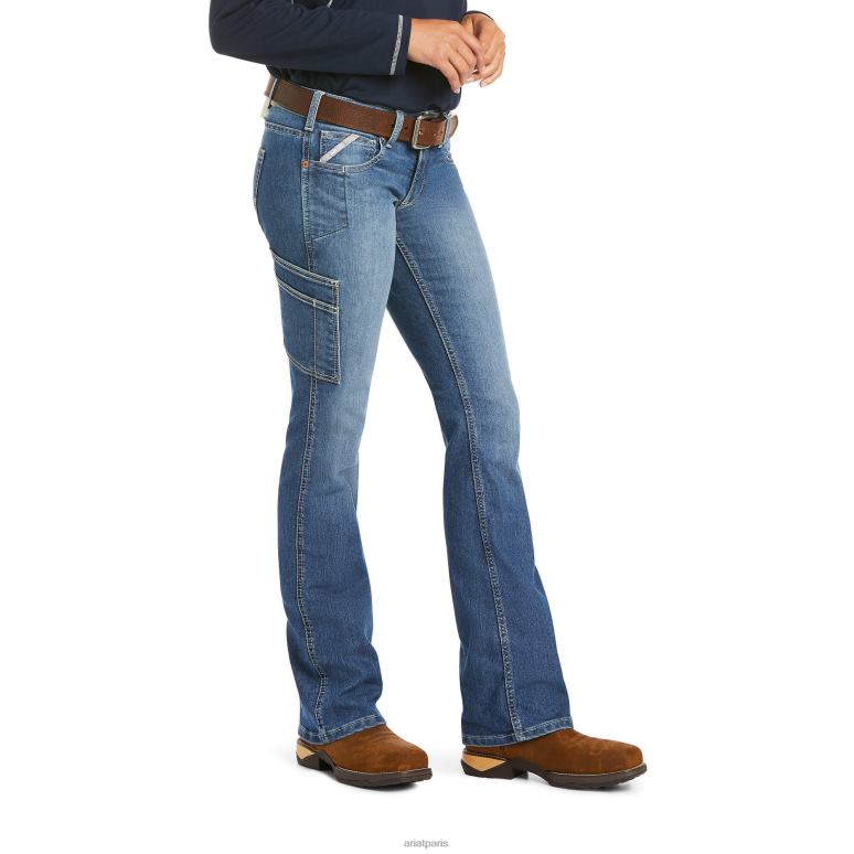RJ66P2517 Jean bootcut corbeau Durastretch avec barres d'armature Ariat bas Sofia femmes