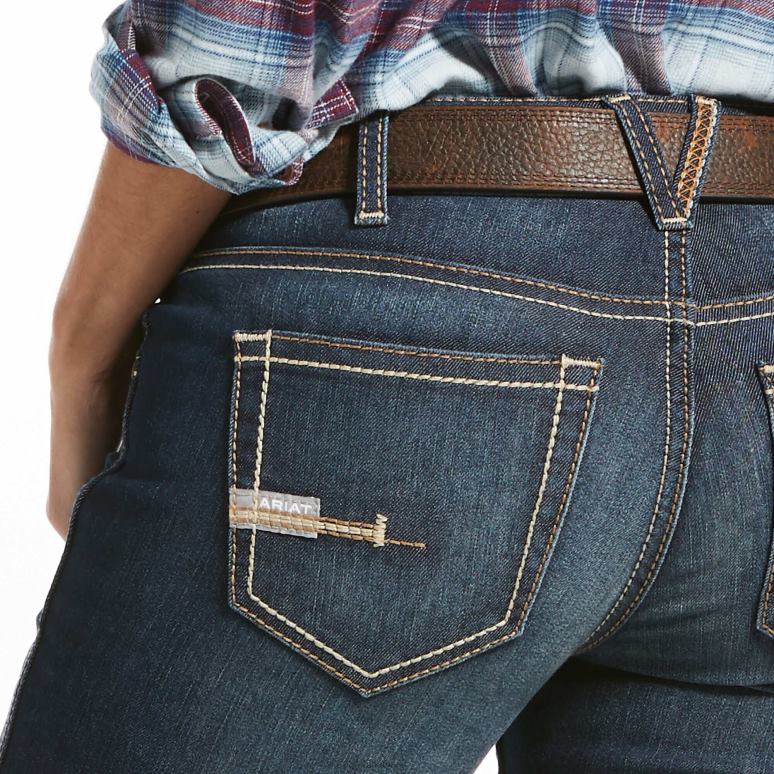 RJ66P2518 Jean bootcut à riveter Durastretch avec barres d'armature Ariat bas sanctifier femmes