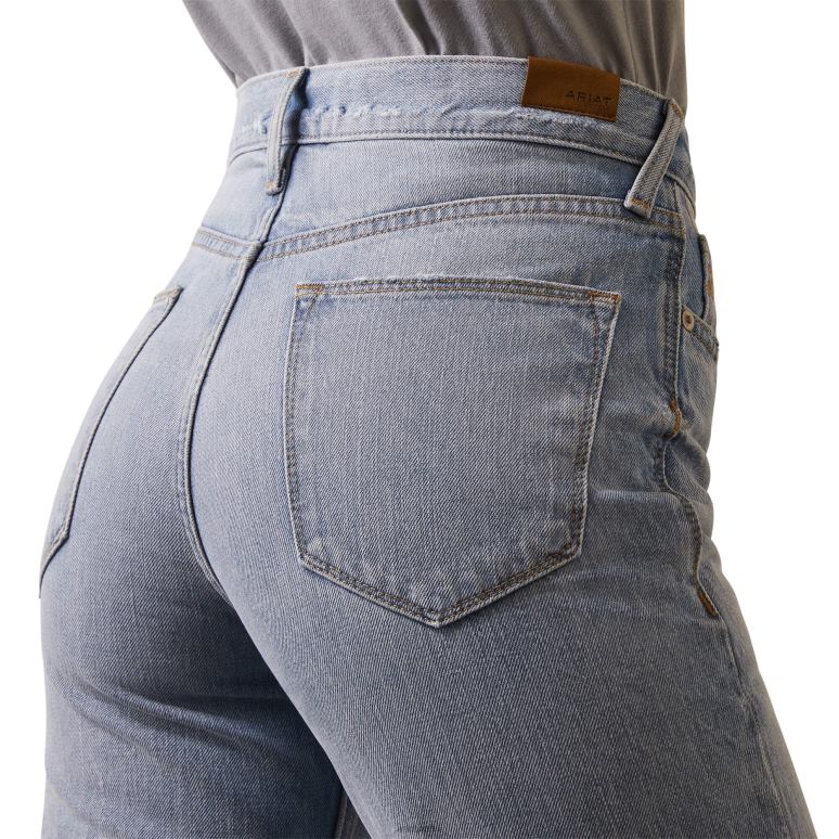 RJ66P2537 jean droit garçonne taille ultra haute Ariat bas Mykonos femmes