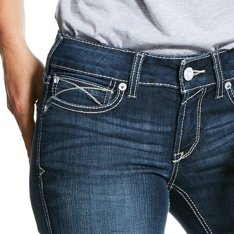 RJ66P2539 réel. Jean bootcut shayla stretch coupe flèche taille mi-haute Ariat bas gemme femmes