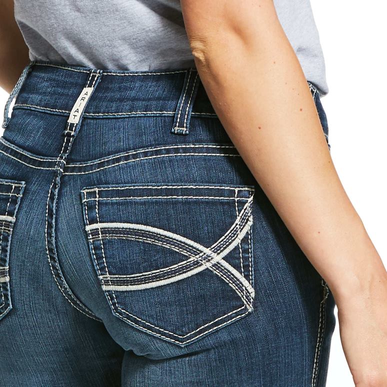 RJ66P2539 réel. Jean bootcut shayla stretch coupe flèche taille mi-haute Ariat bas gemme femmes