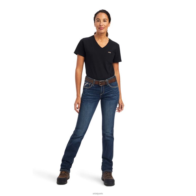 RJ66P2556 jean droit à riveter les barres d'armature Ariat bas Atlanta femmes