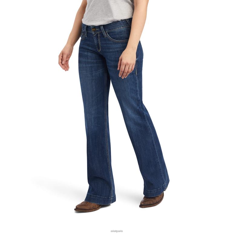 RJ66P2568 pantalon taille mi-haute amaryllis jean large Ariat bas Irvine femmes