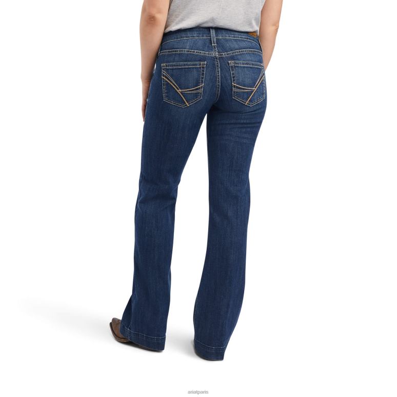 RJ66P2568 pantalon taille mi-haute amaryllis jean large Ariat bas Irvine femmes
