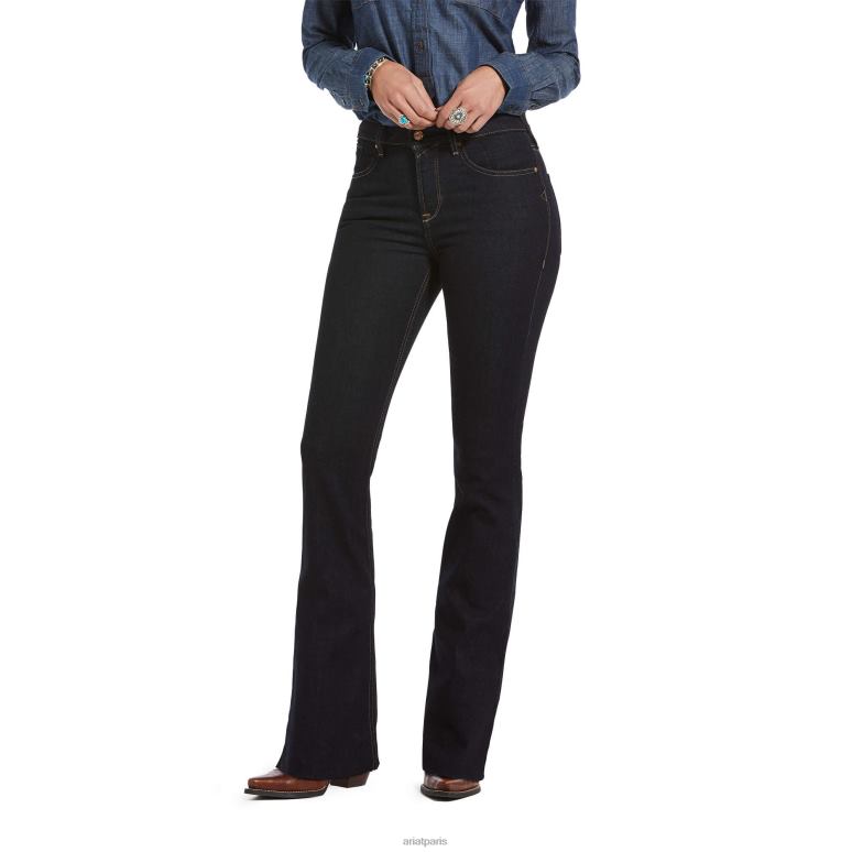 RJ66P2579 jean évasé taille haute premium Ariat bas rincer femmes