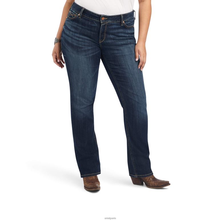 RJ66P2591 réel. jean droit Octavia taille mi-haute Ariat bas Burbank femmes
