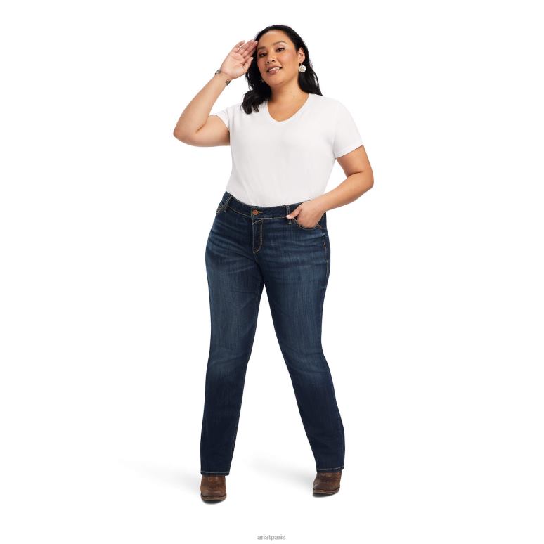RJ66P2591 réel. jean droit Octavia taille mi-haute Ariat bas Burbank femmes