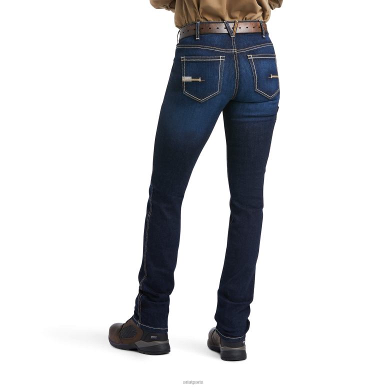 RJ66P2596 jean à jambe slim avec rivets flexibles, taille parfaite, barres d'armature Ariat bas francais femmes