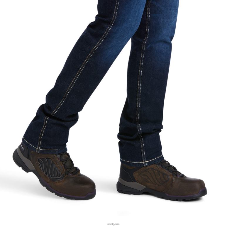 RJ66P2596 jean à jambe slim avec rivets flexibles, taille parfaite, barres d'armature Ariat bas francais femmes