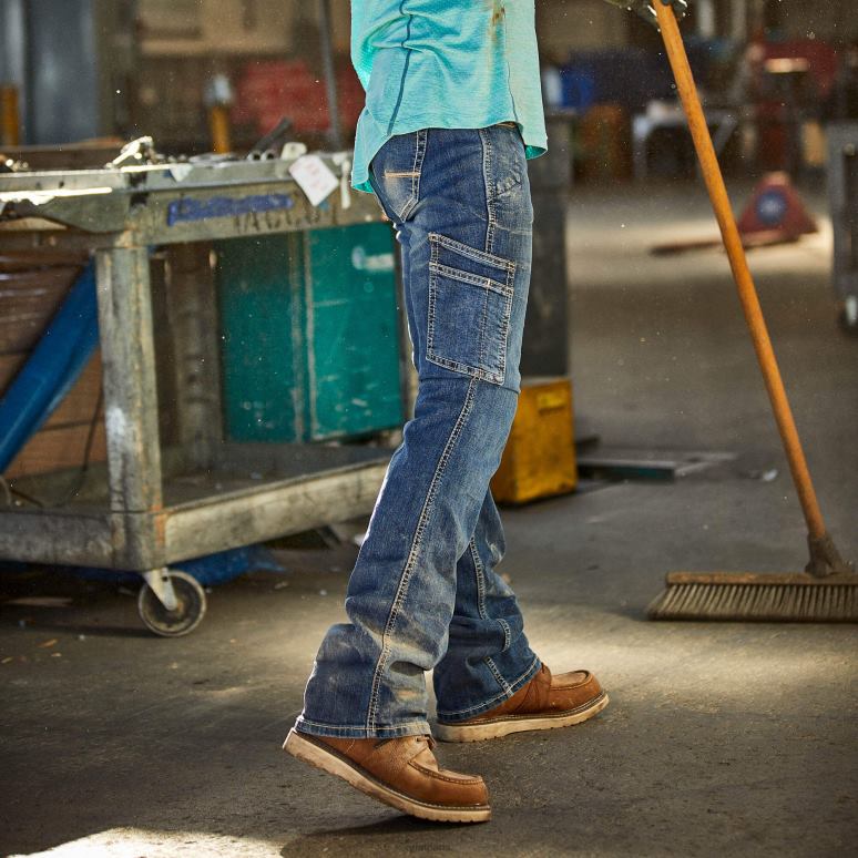 RJ66P2596 jean à jambe slim avec rivets flexibles, taille parfaite, barres d'armature Ariat bas francais femmes