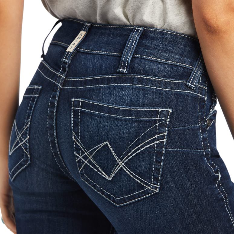 RJ66P2600 réel. jean droit Clarissa taille mi-haute Ariat bas minuit femmes