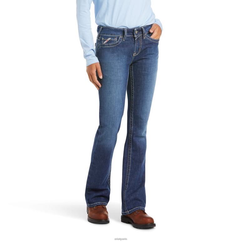 RJ66P2602 fr jean bootcut basique durastretch Ariat bas quartz bleu femmes