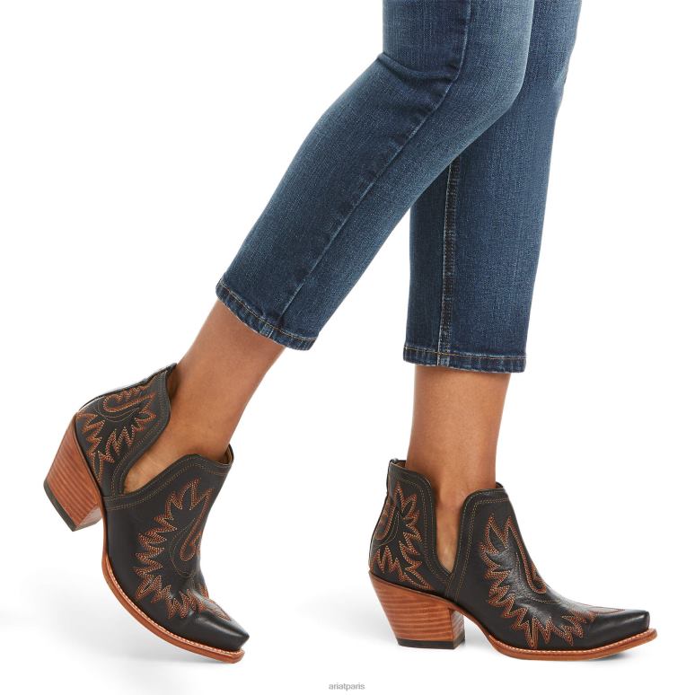 RJ66P2616 jean court droit taille haute haut de gamme Ariat bas lavage bleu océan femmes