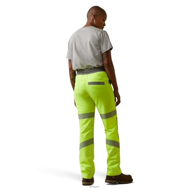 RJ66P2625 pantalon à jambe étroite à enfiler rebar durastretch Ariat bas jaune haute visibilité femmes