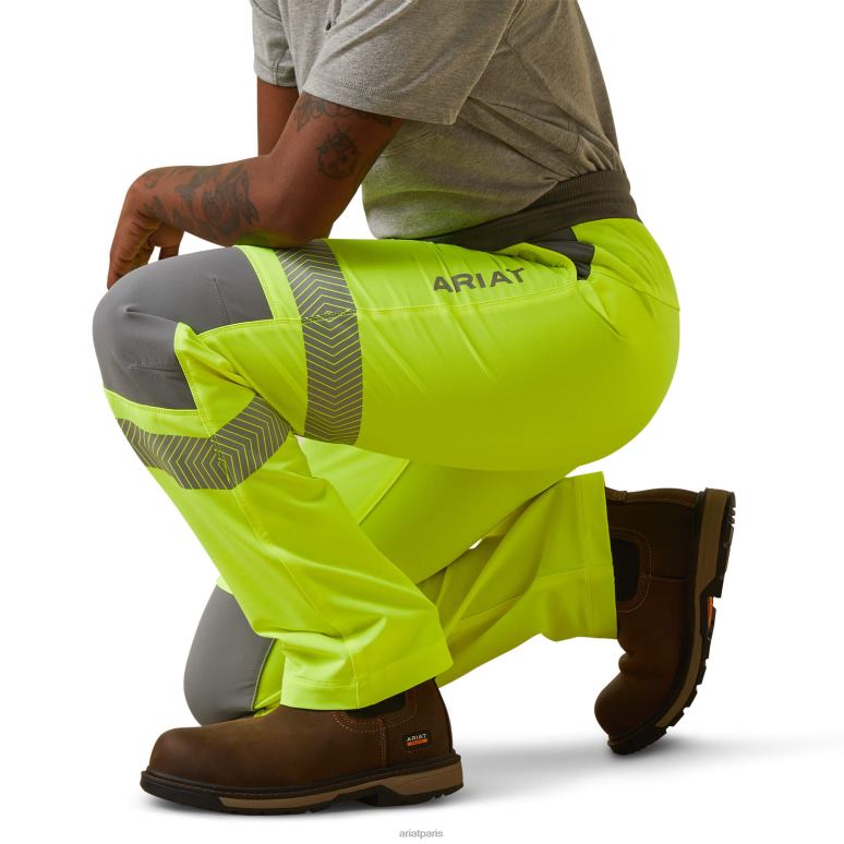 RJ66P2625 pantalon à jambe étroite à enfiler rebar durastretch Ariat bas jaune haute visibilité femmes