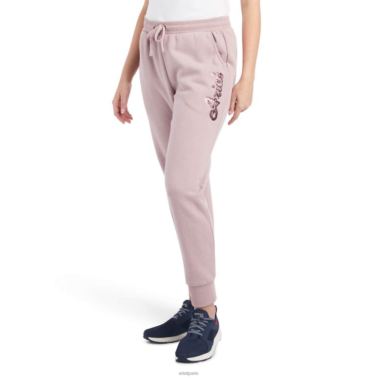 RJ66P2648 vrai pantalon de jogging Ariat bas nostalgie rose bruyère femmes
