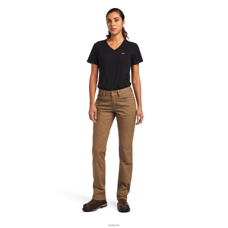 RJ66P2669 pantalon double devant résistant en durastretch Ariat bas kaki des champs femmes