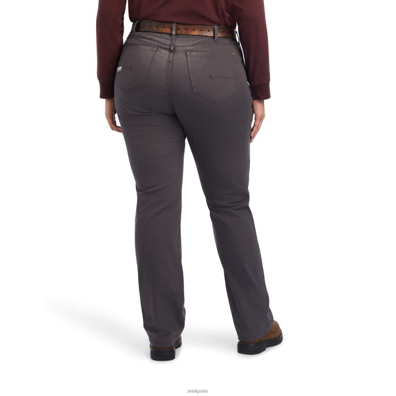 RJ66P2670 pantalon double devant résistant en durastretch Ariat bas barres d'armature grises femmes