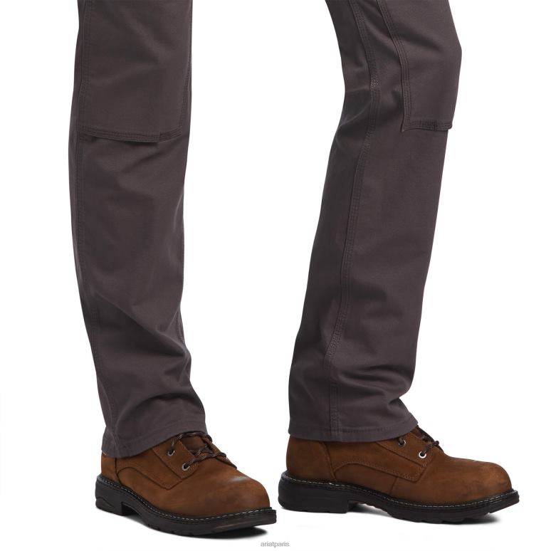 RJ66P2670 pantalon double devant résistant en durastretch Ariat bas barres d'armature grises femmes