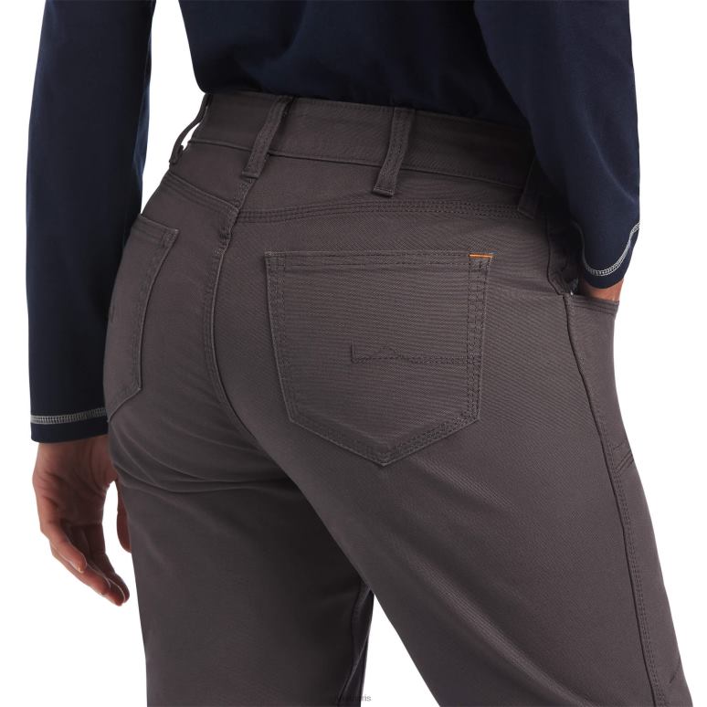 RJ66P2670 pantalon double devant résistant en durastretch Ariat bas barres d'armature grises femmes