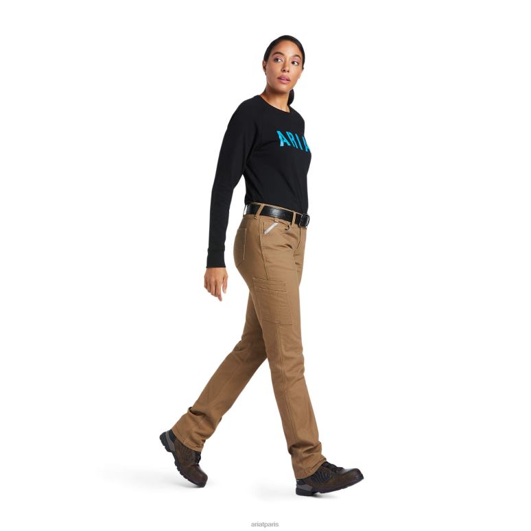 RJ66P2684 pantalon à jambe droite résistant en durastretch Ariat bas kaki des champs femmes