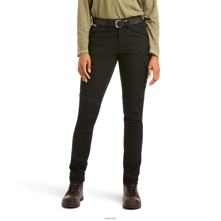 RJ66P2706 pantalon cargo à jambe droite en ripstop durastretch rebar Ariat bas noir femmes