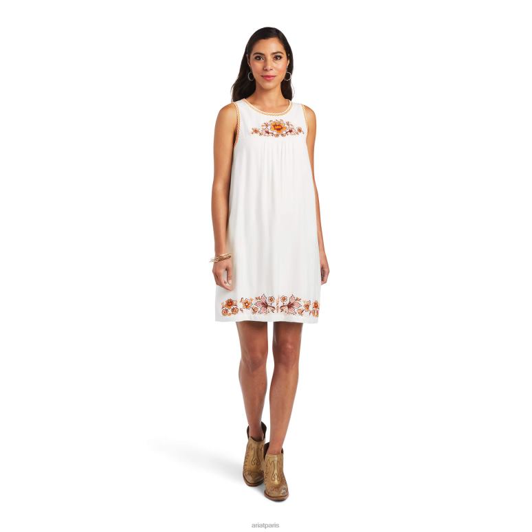 RJ66P3301 robe de vallée Ariat bas blanc de blanc femmes