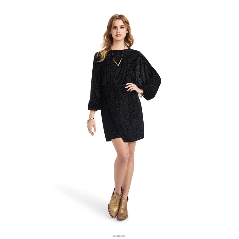 RJ66P3305 robe d'ombre Ariat bas noir femmes
