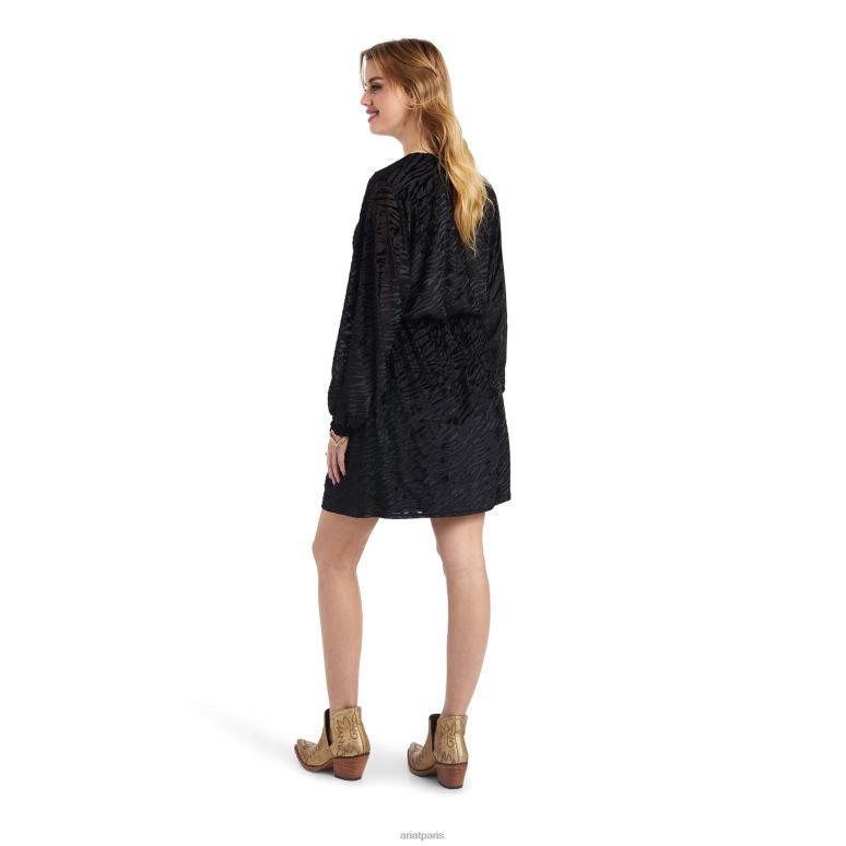 RJ66P3305 robe d'ombre Ariat bas noir femmes