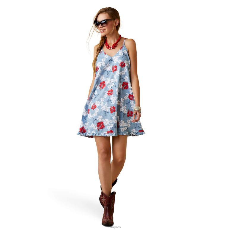 RJ66P3307 robe aloha occidentale Ariat bas wa pareu imprimer femmes