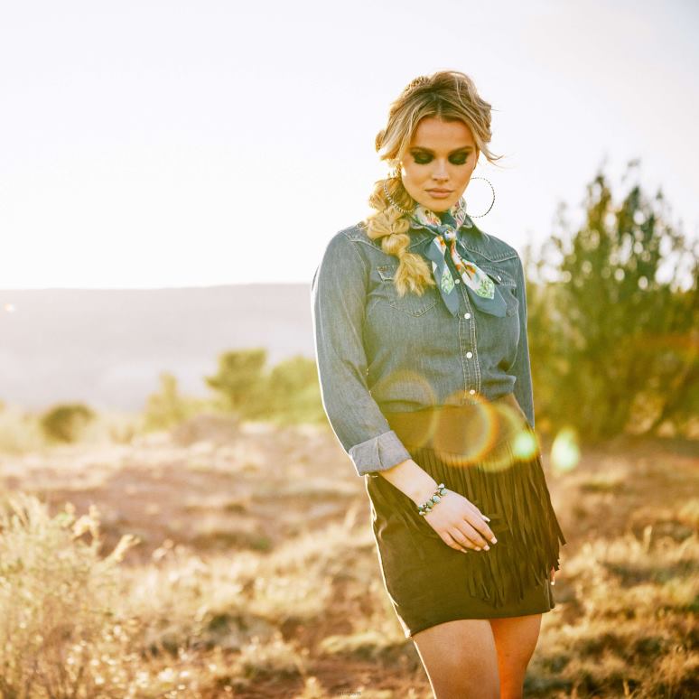 RJ66P3309 jupe monument Valley Ariat bas noix du Brésil femmes