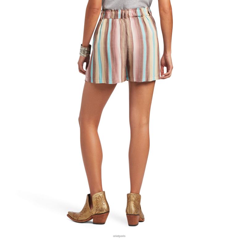 RJ66P2675 baja court Ariat bas rayure serape femmes