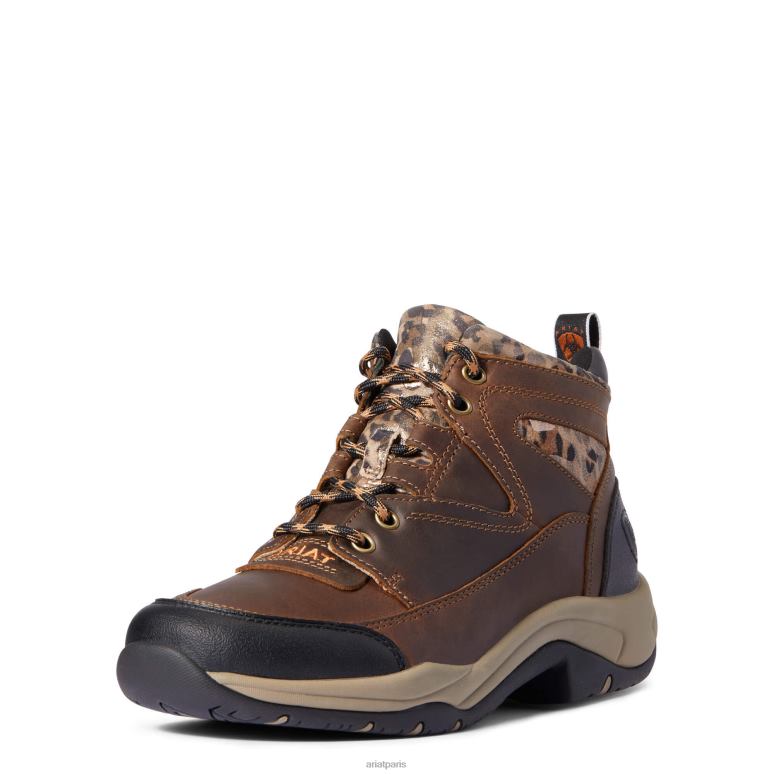 RJ66P2209 botte de terrain Ariat chaussure marron vieilli/guépard femmes