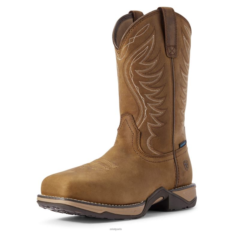 RJ66P2223 Botte de travail imperméable à bout composite Anthem Ariat chaussure marron vieilli femmes