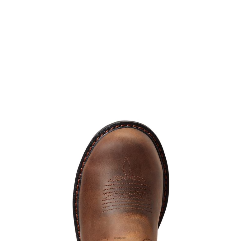 RJ66P2251 botte de travail fatbaby work à enfiler avec embout en acier Ariat chaussure marron vieilli femmes