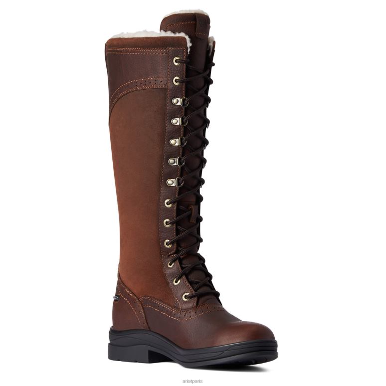 RJ66P2331 botte imperméable haute wythburn Ariat chaussure marron foncé femmes